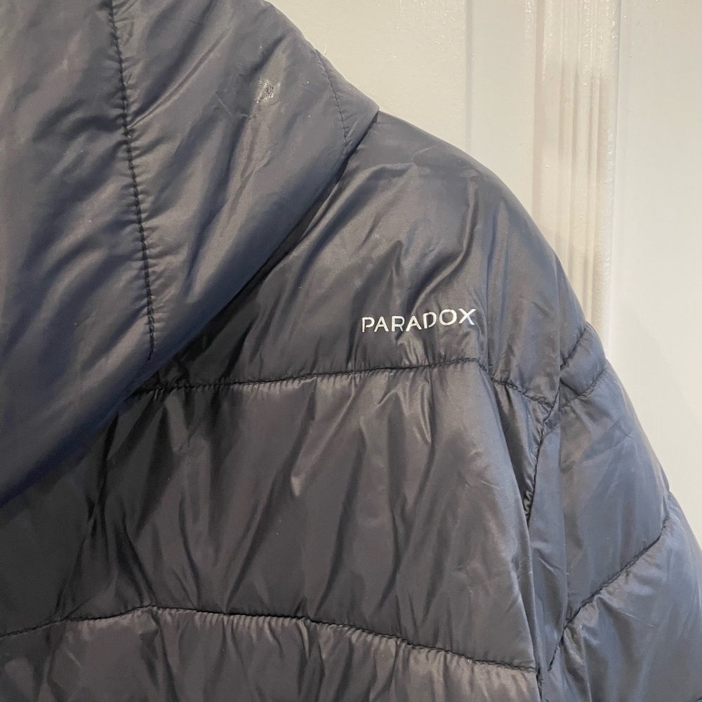 Paradox Mens Puffy Long Outerwear Winter Jacket with Hood Black 1X - Picture 6 of 10